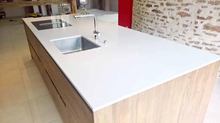 Ilot central Quartz blanc